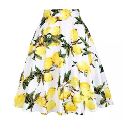 2023 Summer A Line Vintage Floral High Waist Midi Skirt