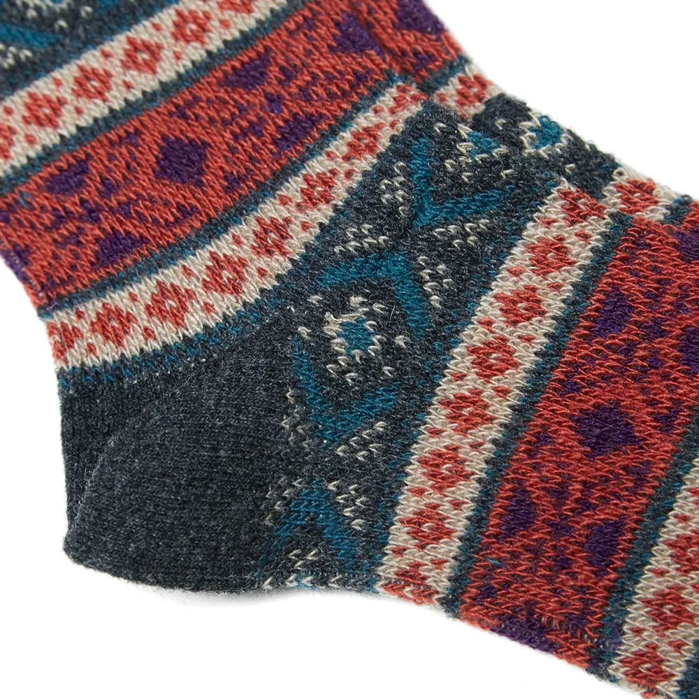 Anonymous Ism Jacquard Wool Crew SockCharcoal