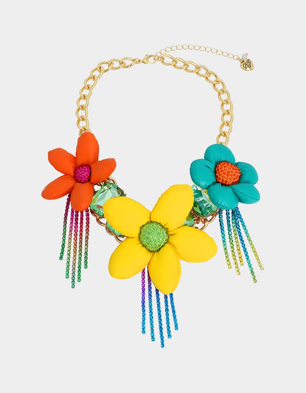 BETSEYS PUFFY FLOWER BIB NECKLACE MULTI