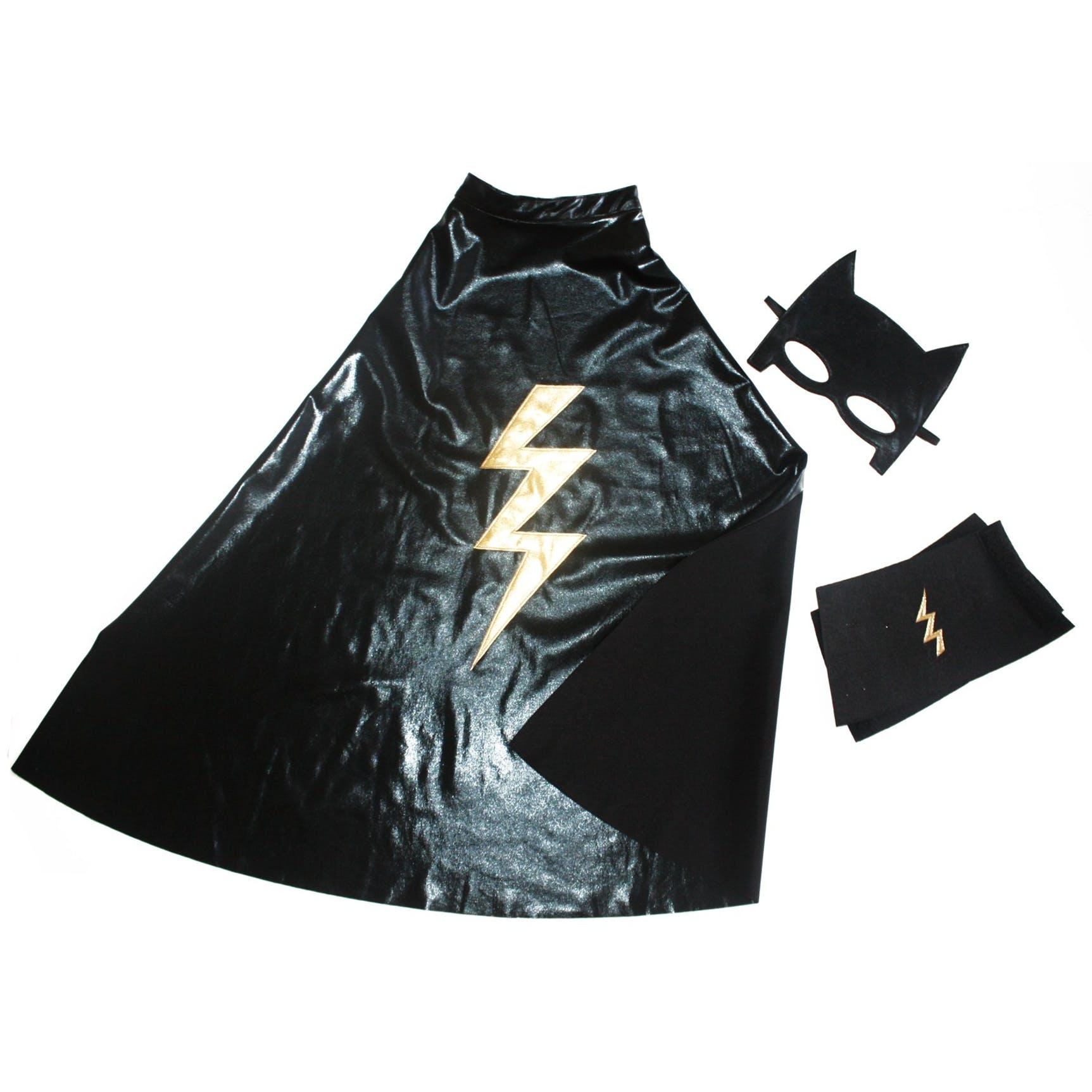 BLACK SUPERHERO COSTUME SET