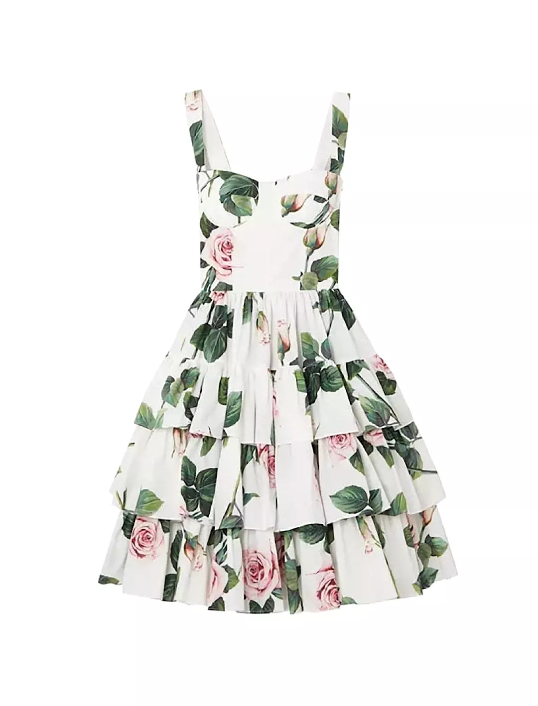 Botanical Print Ruffle Dress