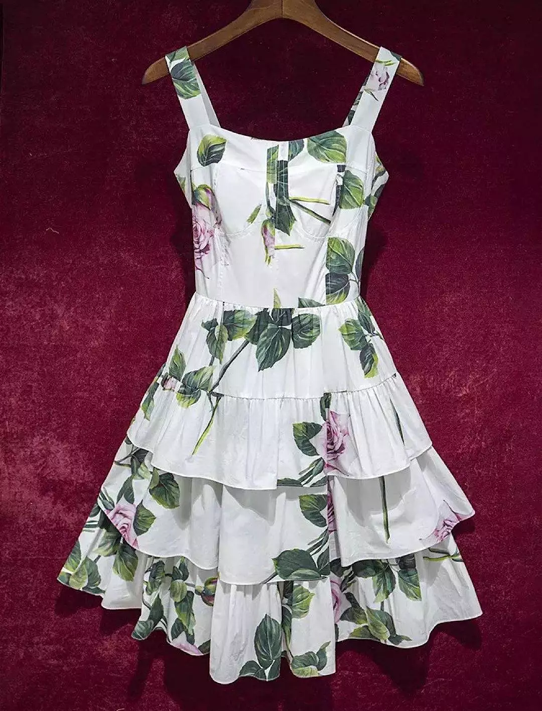 Botanical Print Ruffle Dress