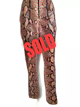 Chanel 00T, 2000 Transition Collection Multicolor Python Snakeskin Pants Trousers FR 38 US 4/6