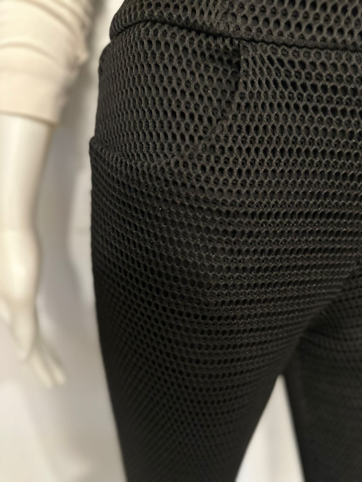 Chanel 13P Runway Black High Waisted Mesh Pants FR 38