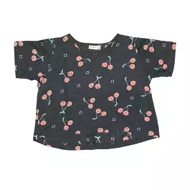 Cherry Crop Tee Black