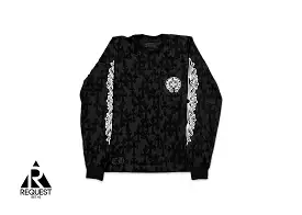 Chrome Hearts Cemetery Cross Print L/S Tee Black