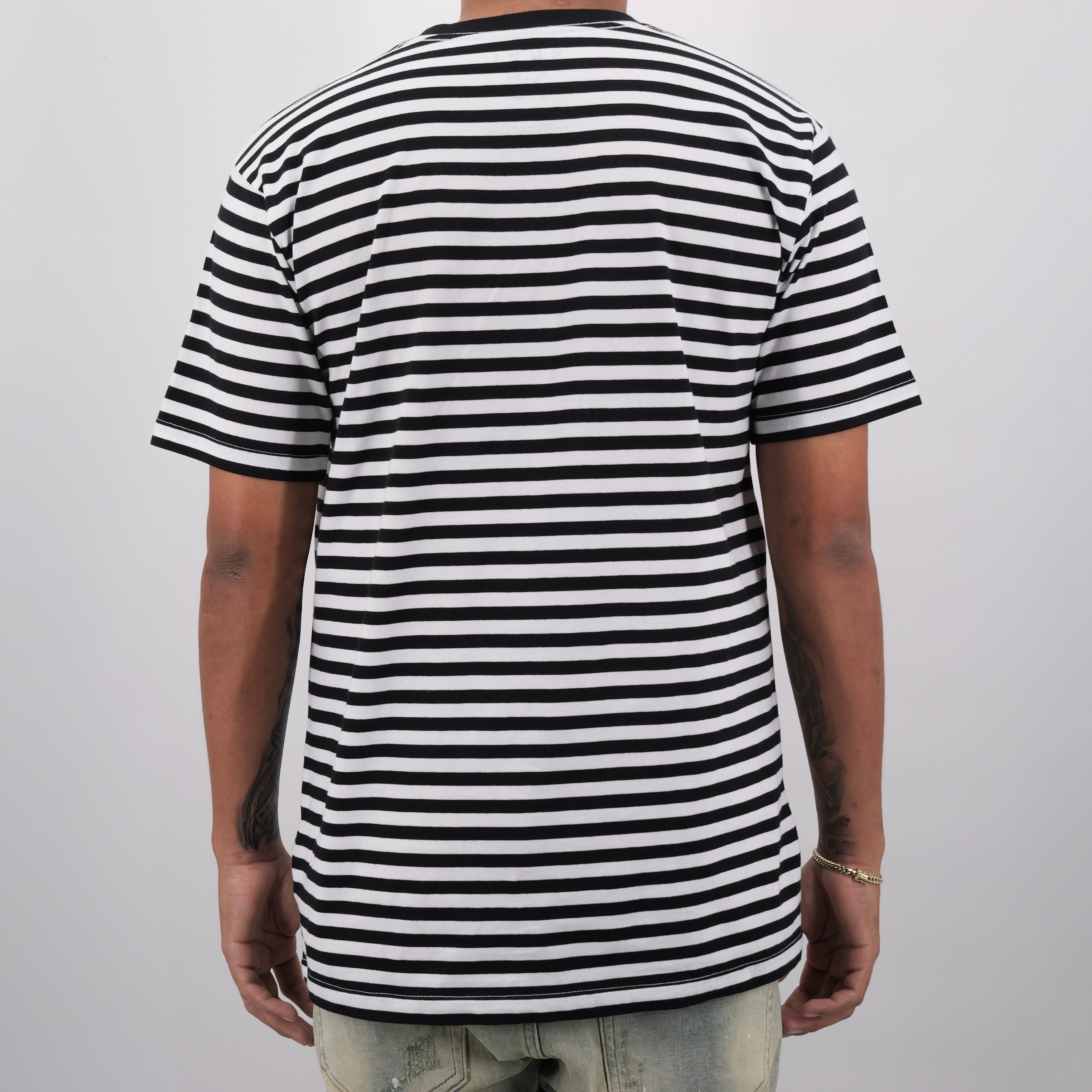 DELIVERANCE STRIPE TEE BLACK