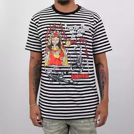 DELIVERANCE STRIPE TEE BLACK