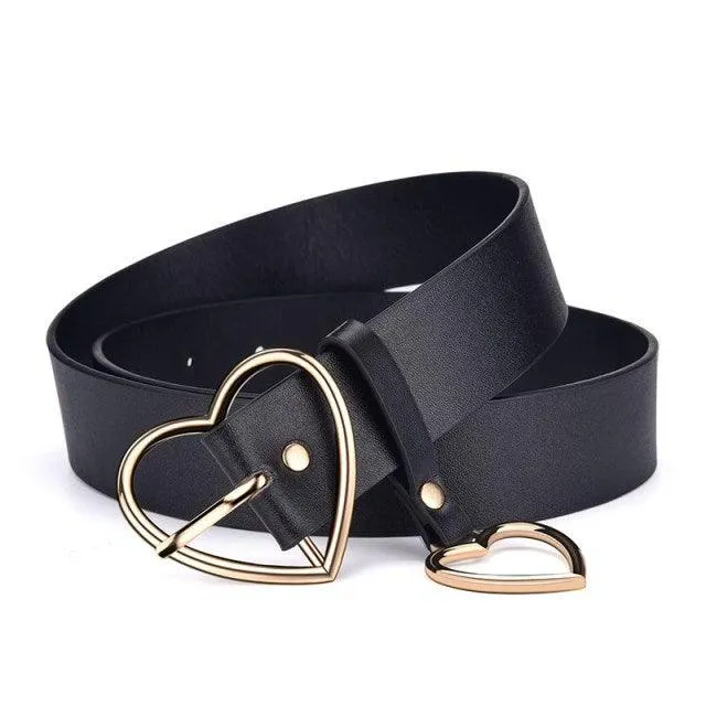 Genuine leather ladies high quality alloy love pin buckle fashion retro belt dress jeans decorative ladies cute belts 2021 New