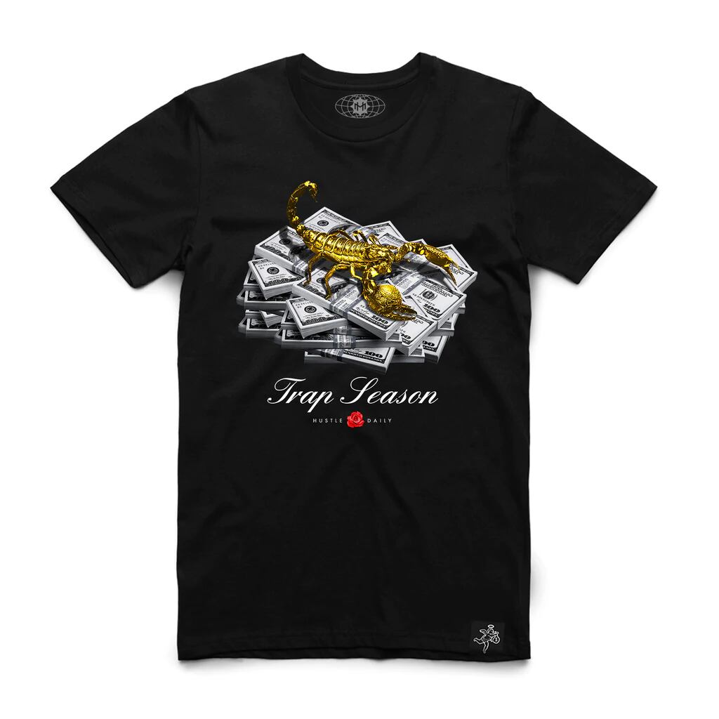 GOLD SCORPION MONEY TEE BLACK