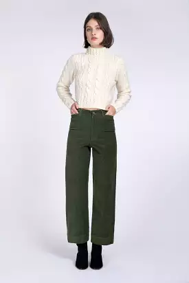 Green Pincord Sailor Pants