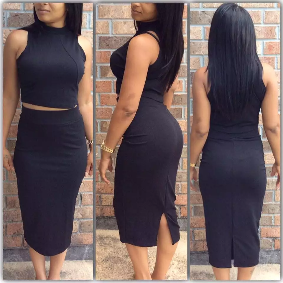 High Neck Pencil Skirt