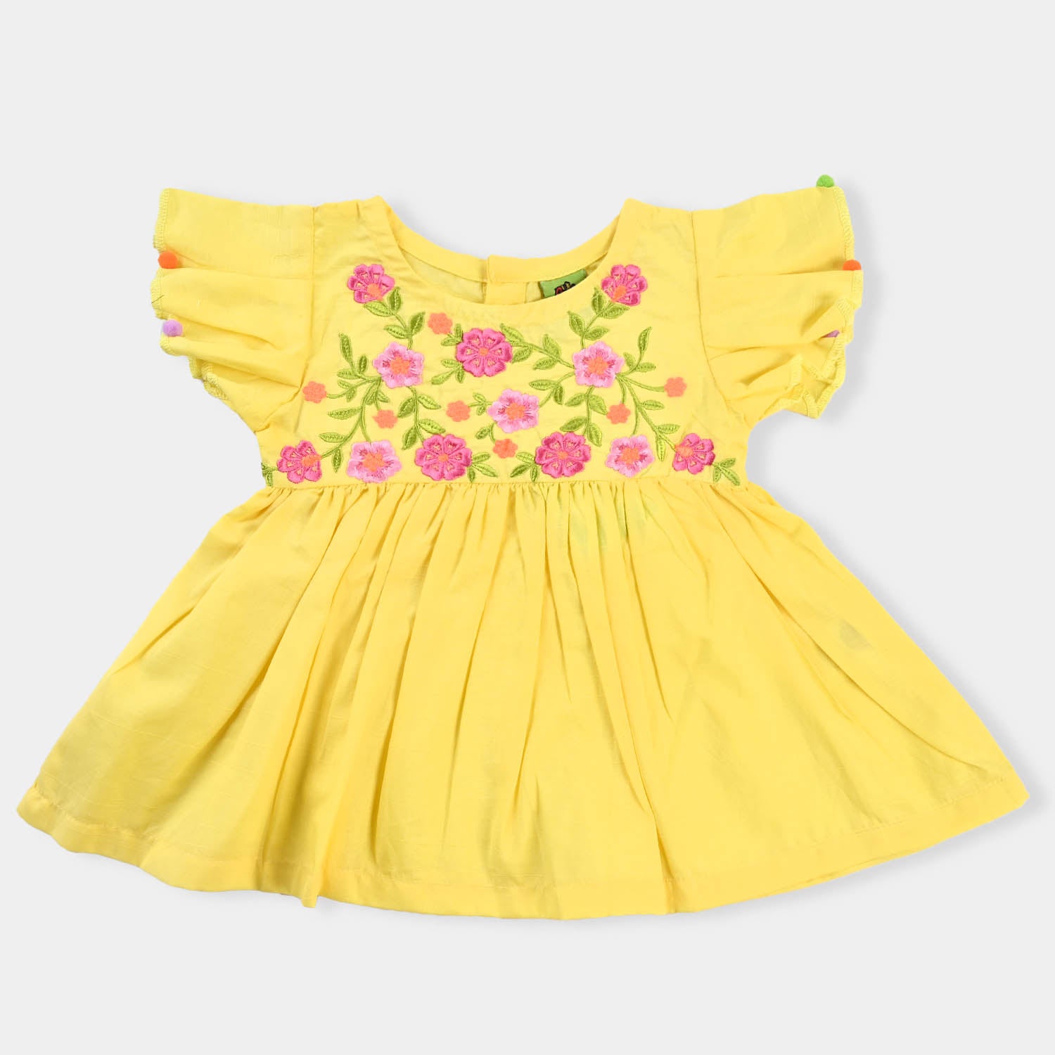 Infant Girls EMB Top Blazing Florals-B.Yellow