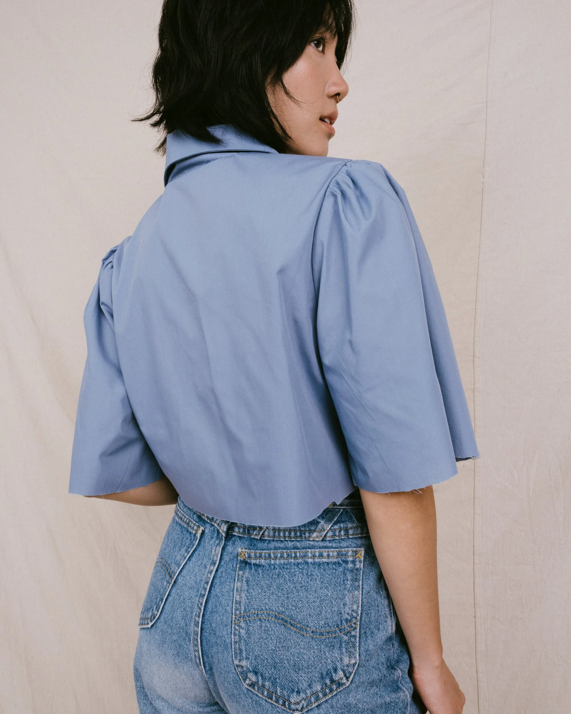 Jean Blouse in Powder Blue