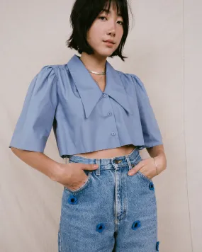 Jean Blouse in Powder Blue