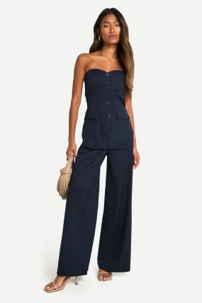 Jumpsuits | Bandeau Waistcoat Tailored Jumpsuit | boohoo