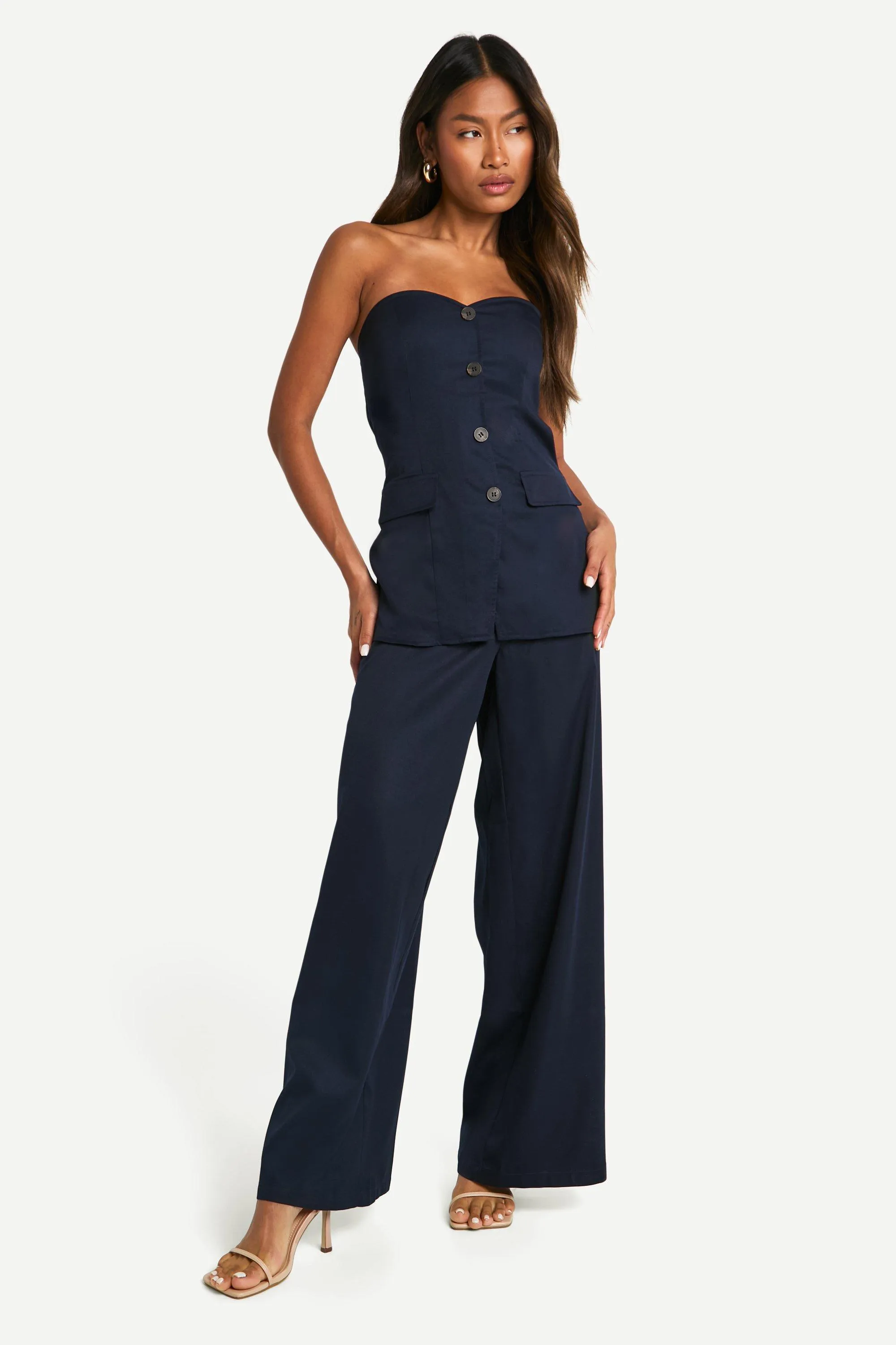 Jumpsuits | Bandeau Waistcoat Tailored Jumpsuit | boohoo