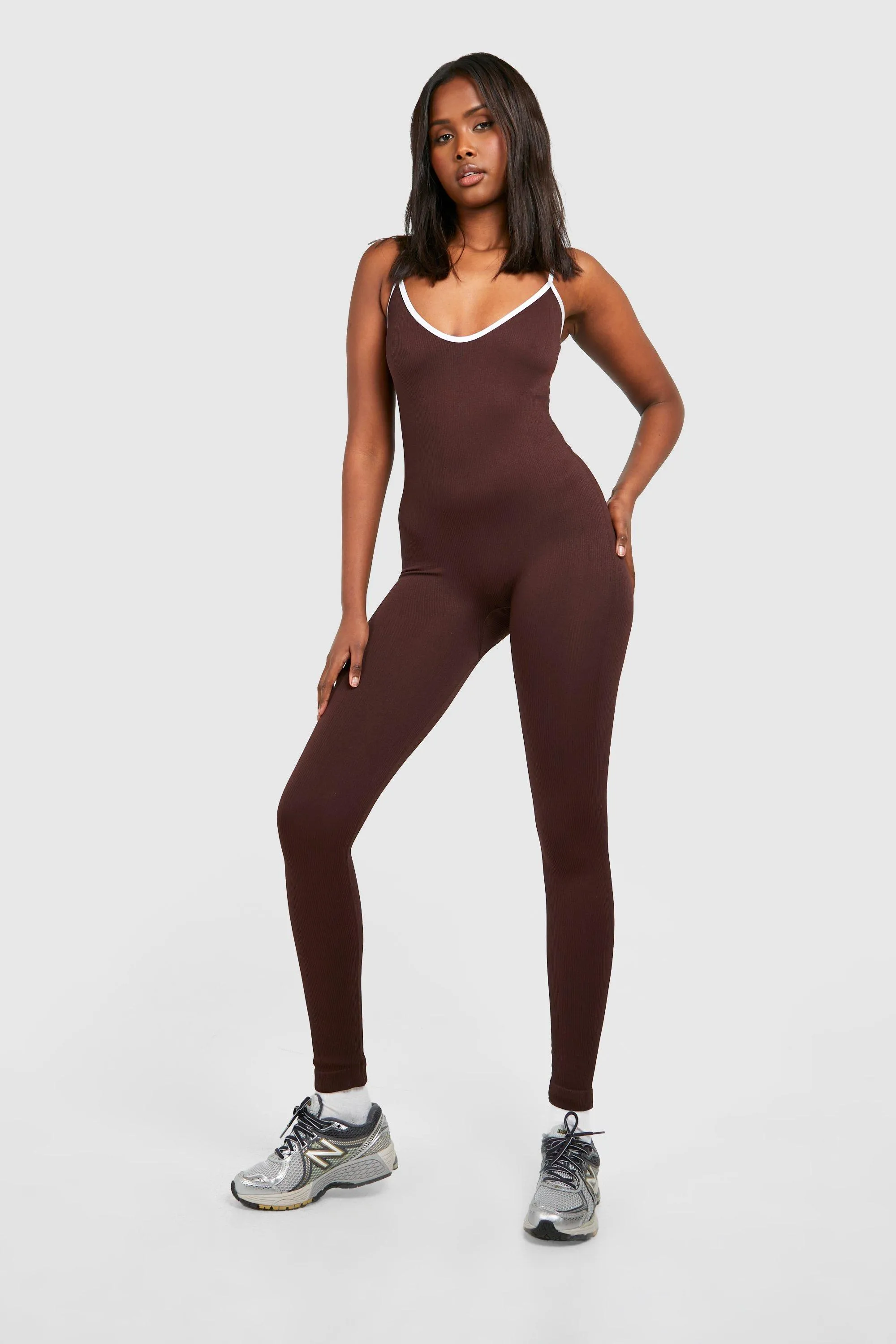 Jumpsuits | Seamless Contrast Unitard | boohoo