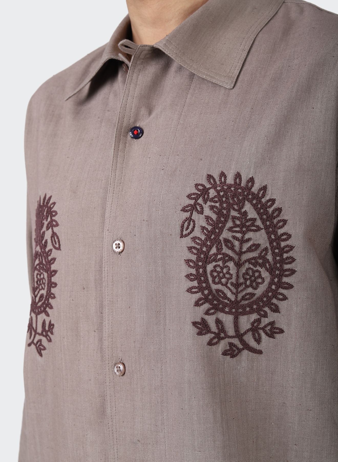 KARDO DESIGN Chintan Hand Embroidered Long Sleeve Shirt