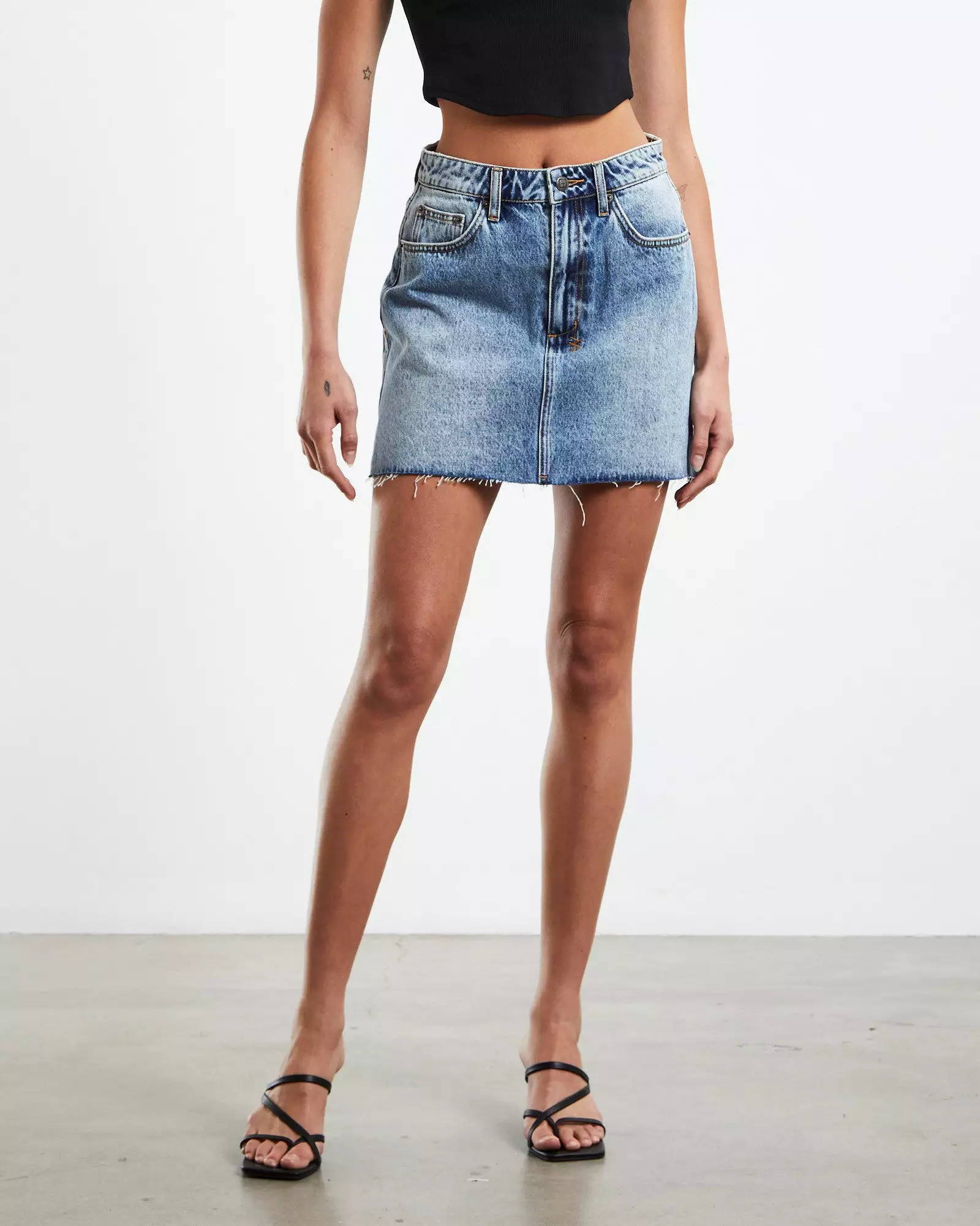 Ksubi - Model Mini Haven Splits - Washed Indigo