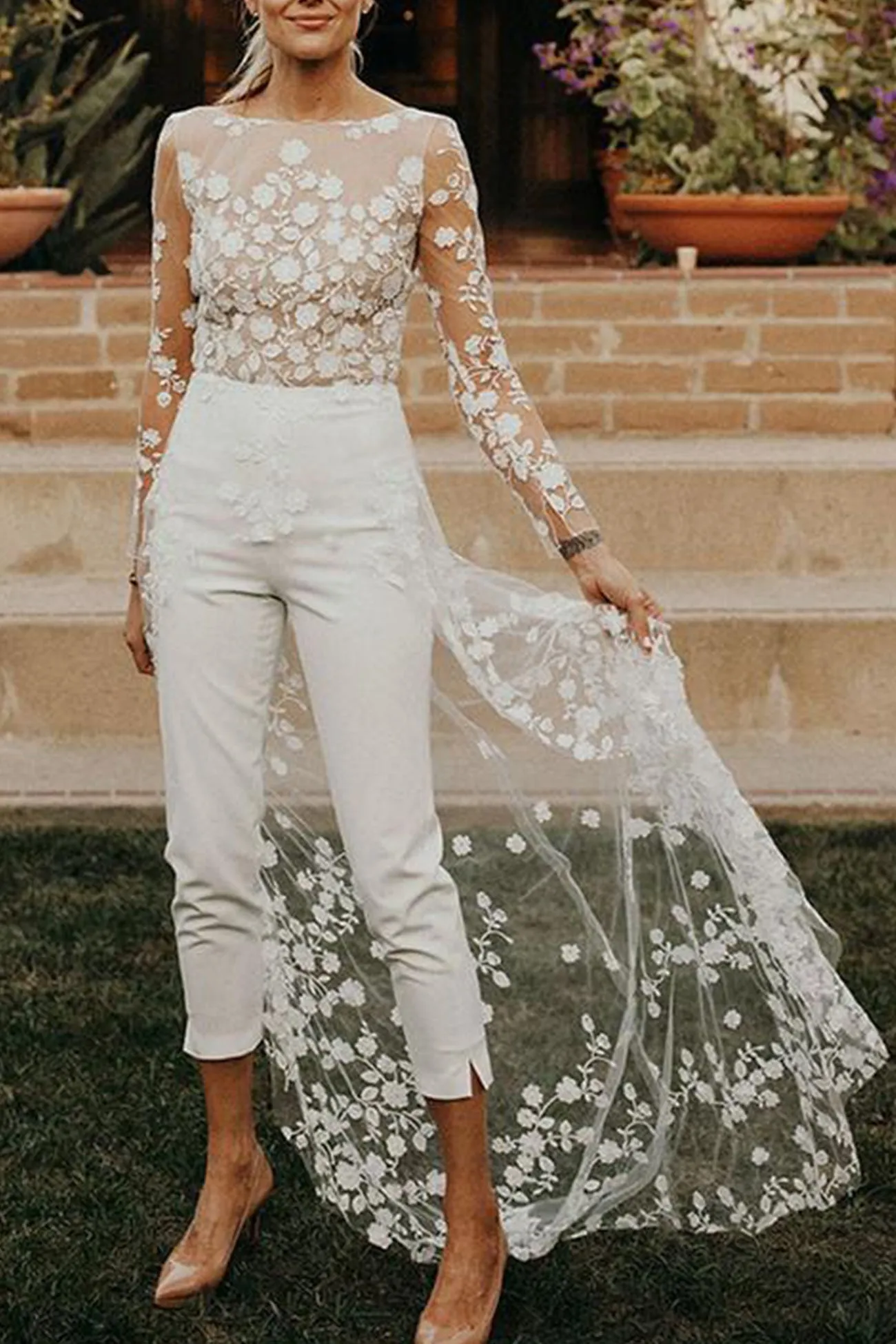 Lace Fake Two-piece Jumpsuits