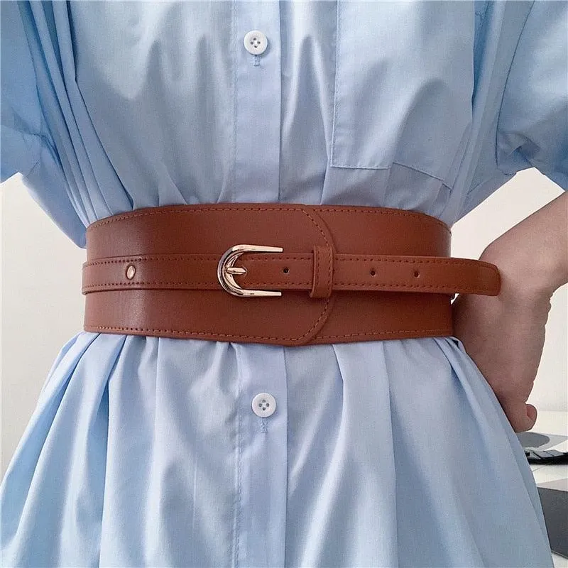 Leather Wide Girdle Ladies Luxury Belt