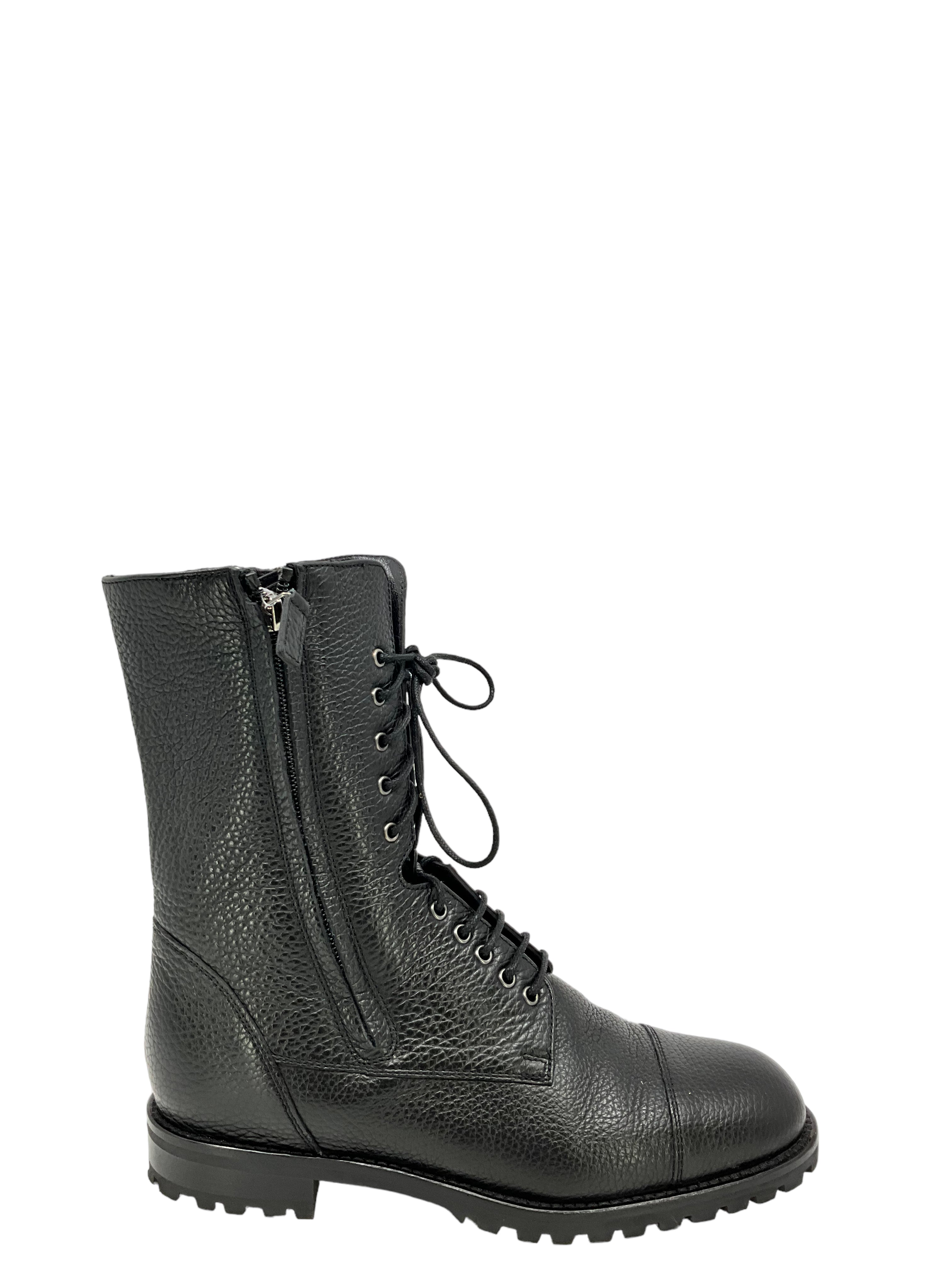 Manolo Blahnik Campcha Leather Combat Boots size 7