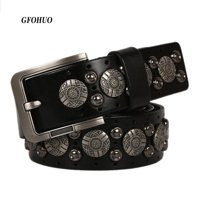 Metal Rivet Cowboy Belt