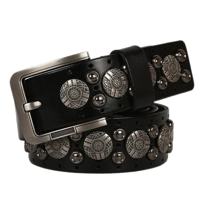 Metal Rivet Cowboy Belt