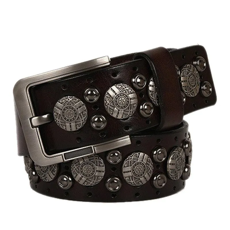 Metal Rivet Cowboy Belt