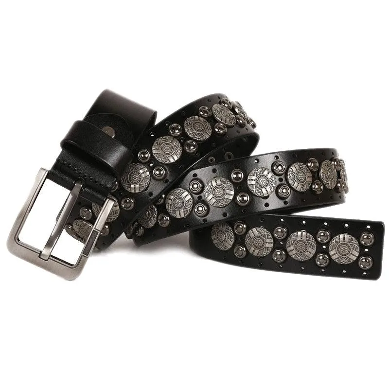 Metal Rivet Cowboy Belt