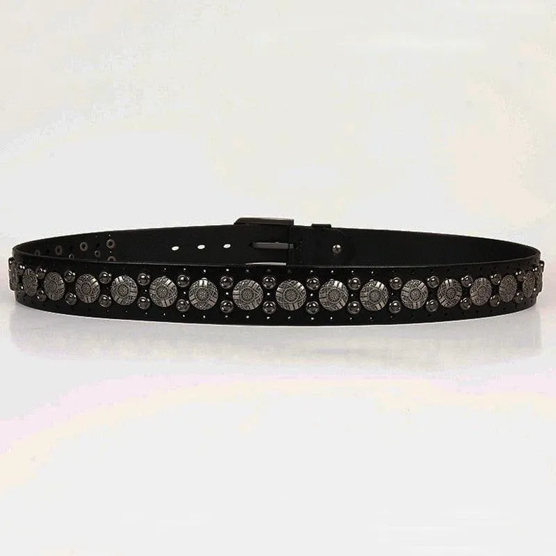 Metal Rivet Cowboy Belt