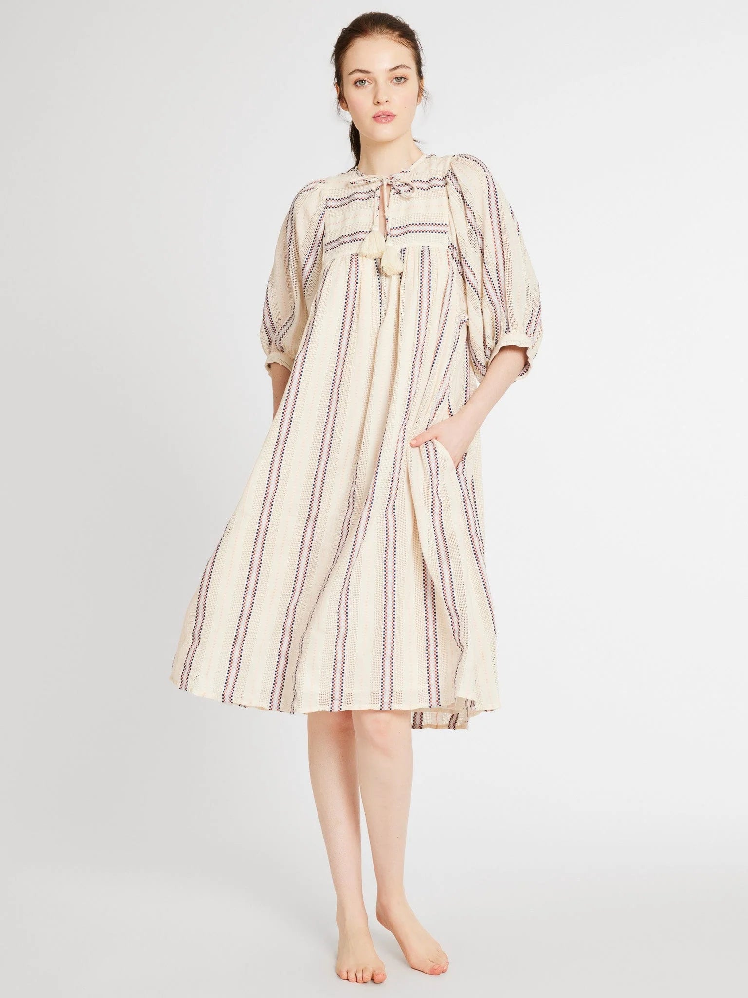 Mille Saffron Dress in O'Keefe Stripe