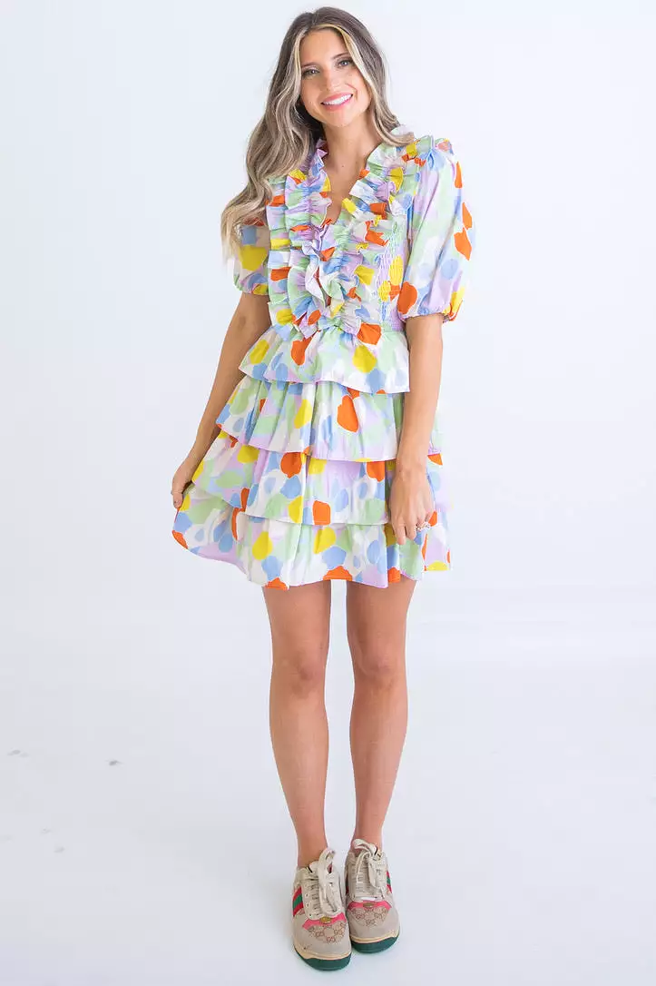 Mosaic Ruffle Dress