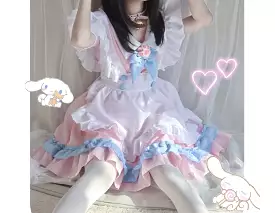 Neko cat pink maid costume cosplay