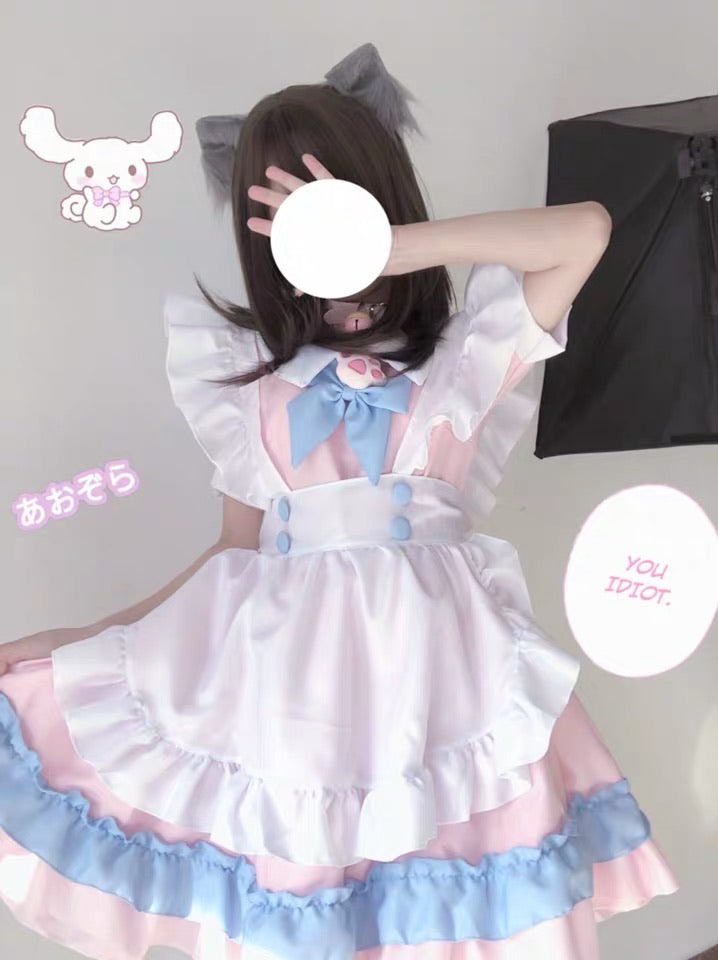 Neko cat pink maid costume cosplay