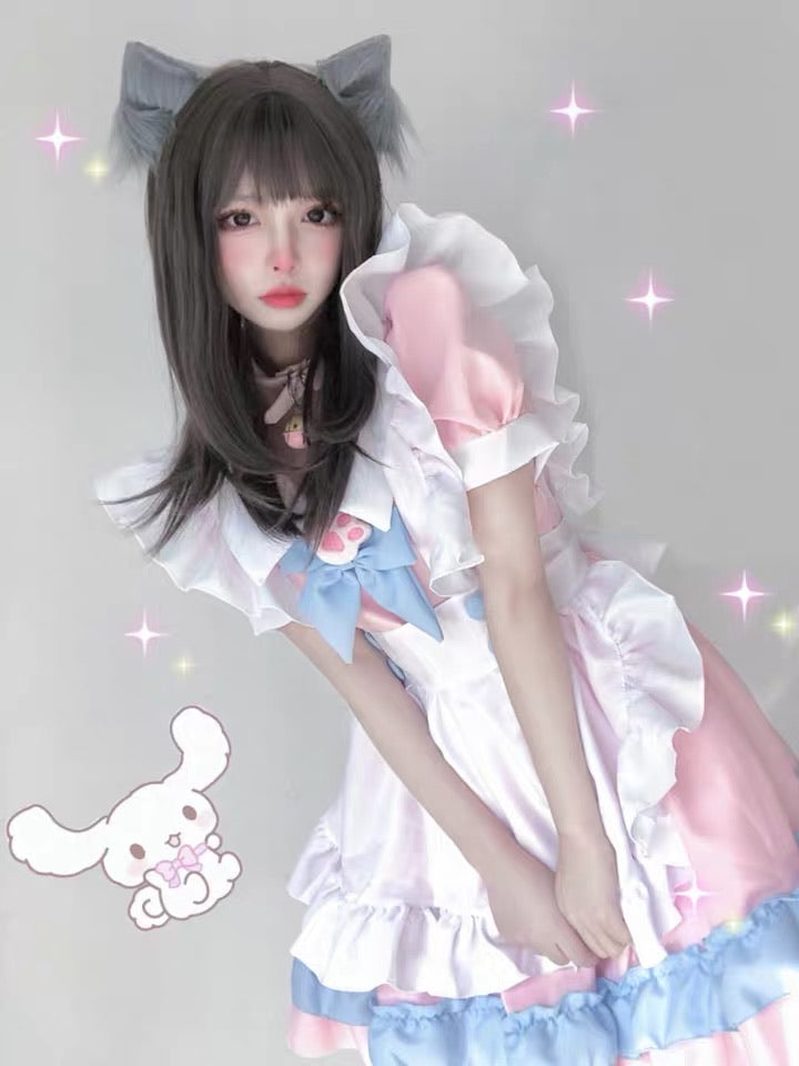 Neko cat pink maid costume cosplay