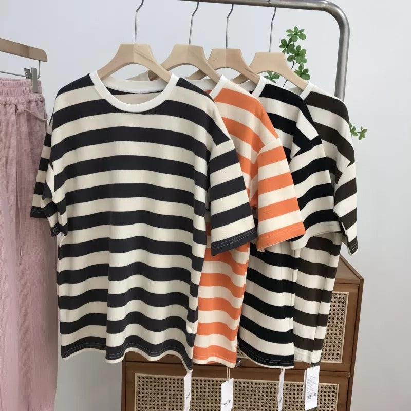 O-Neck Cotton Striped T Shirts