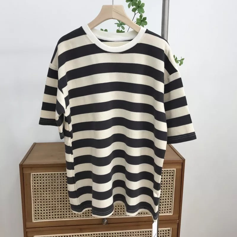 O-Neck Cotton Striped T Shirts