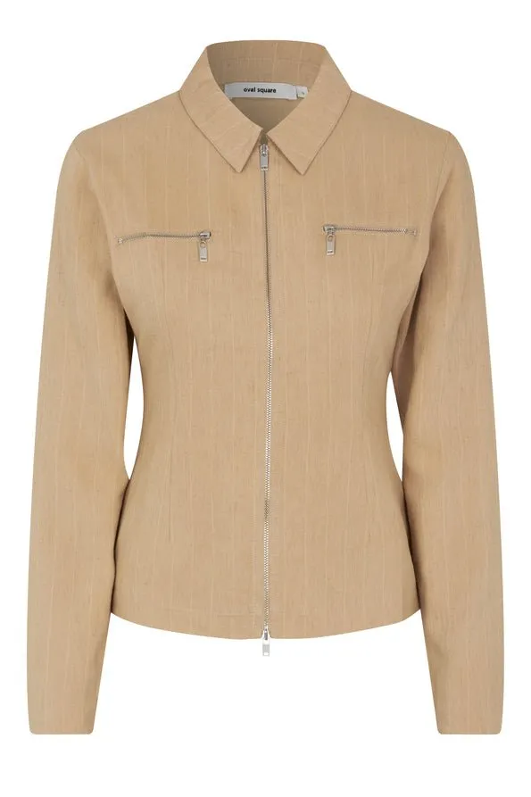 oval square Rowan Zip Shirt Kelp