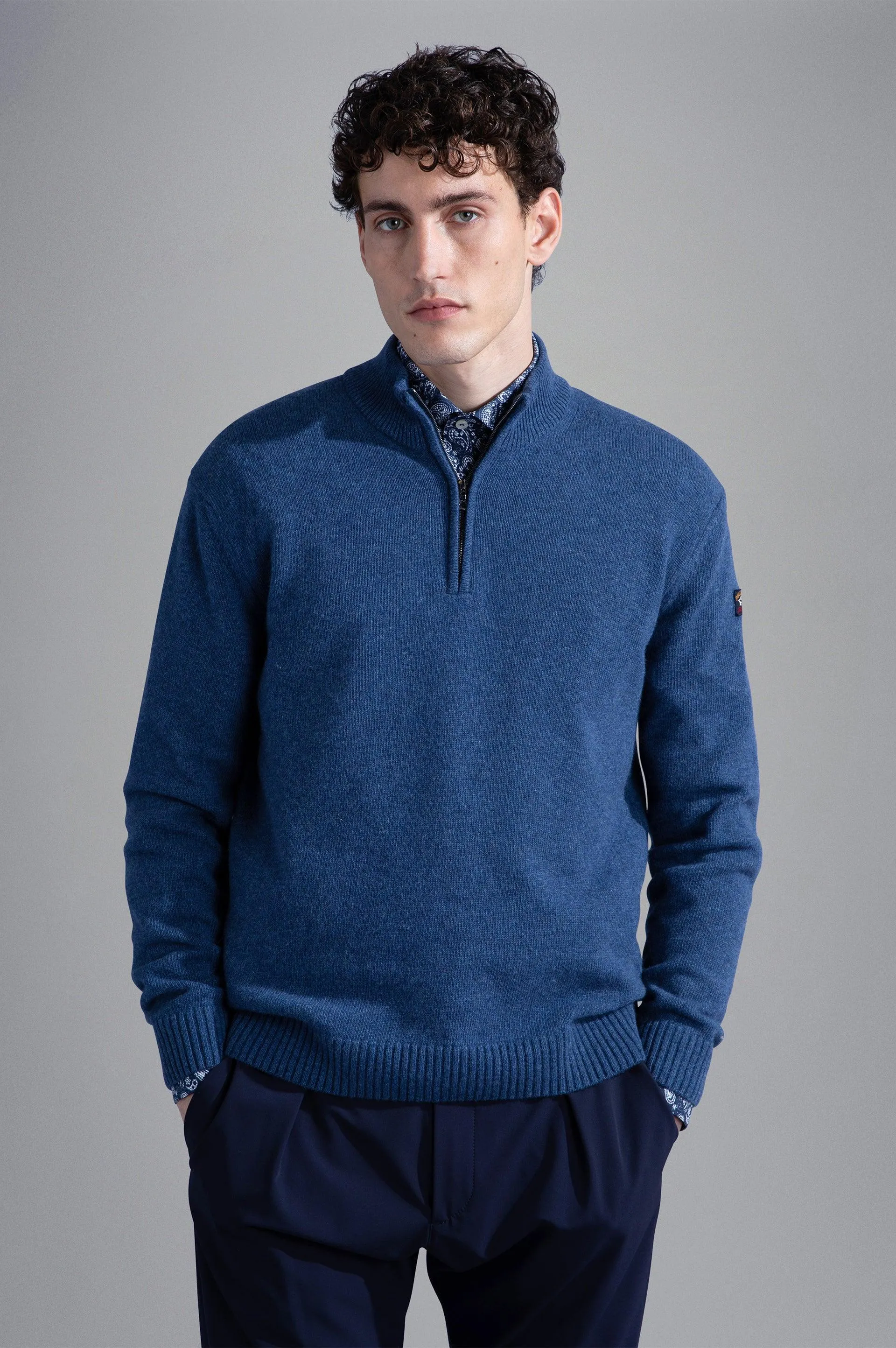 Paul & Shark - Col zip de laine Shetland Eco-Wool