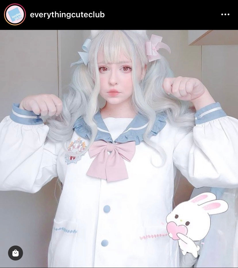 Plus kawaii plus size snowwhite rabbit JK uniform style