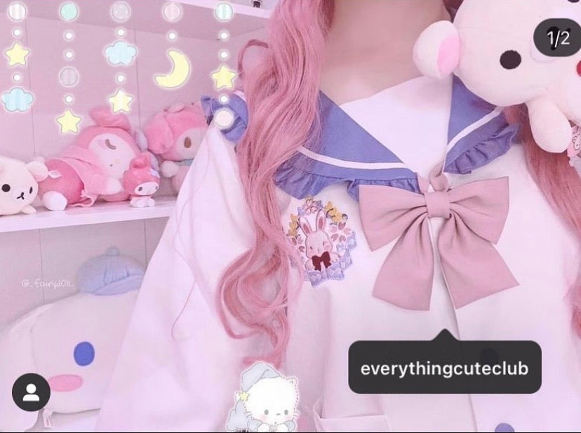 Plus kawaii plus size snowwhite rabbit JK uniform style