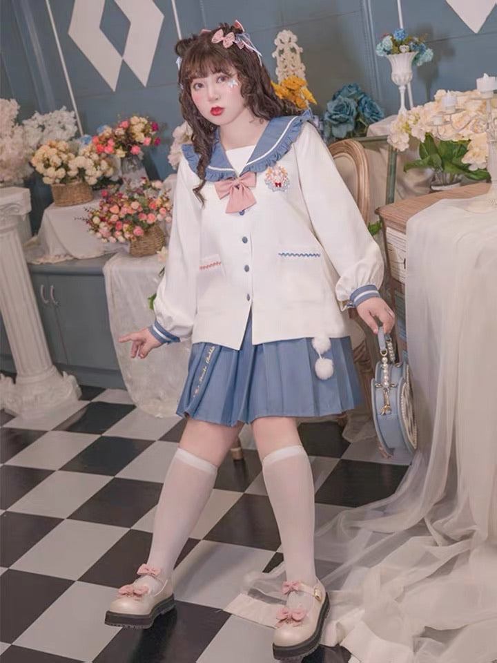 Plus kawaii plus size snowwhite rabbit JK uniform style