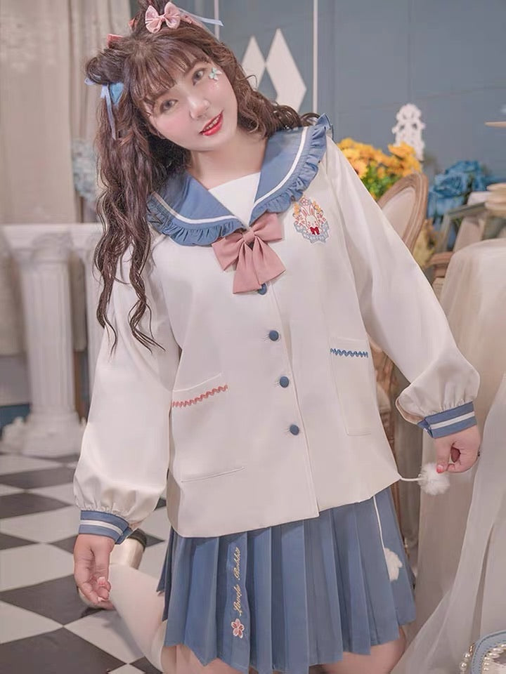 Plus kawaii plus size snowwhite rabbit JK uniform style