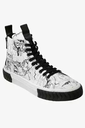 Printed Double Back Zip Hi Top Sneaker