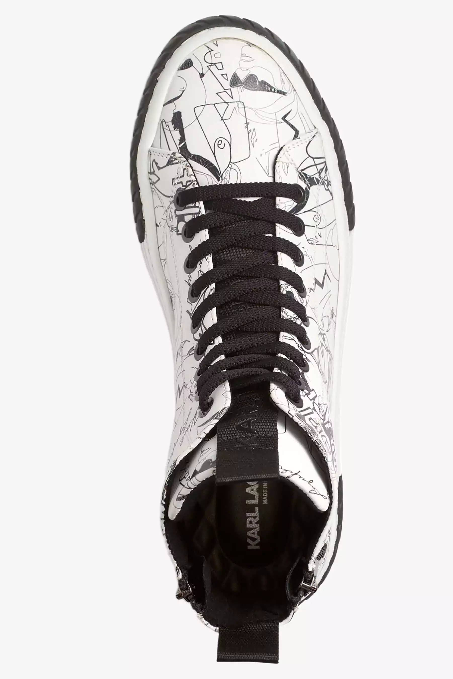 Printed Double Back Zip Hi Top Sneaker