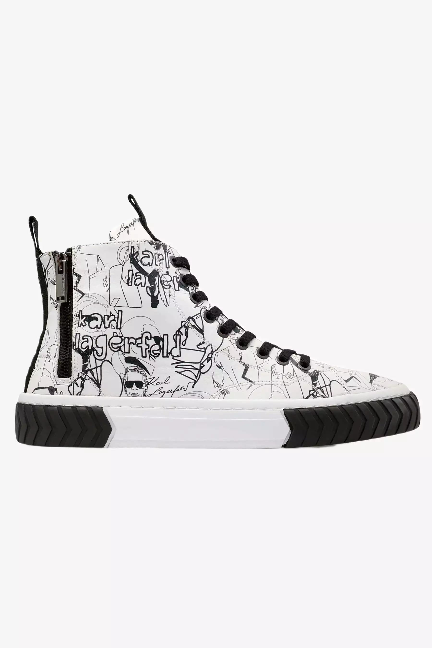 Printed Double Back Zip Hi Top Sneaker