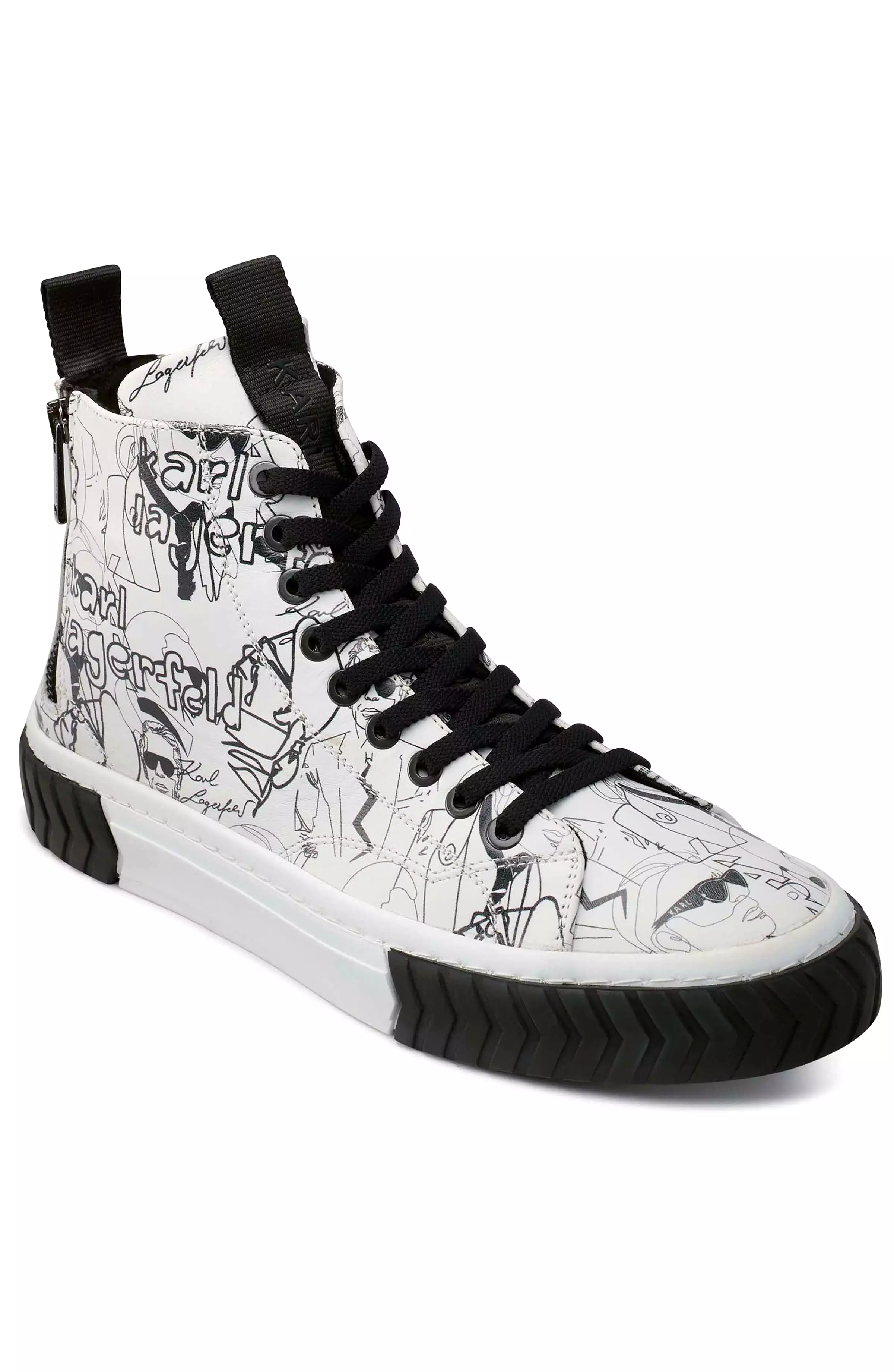 Printed Double Back Zip Hi Top Sneaker