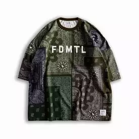 PRINTED PATCHWORK SWEAT TEE 'KHAKI'